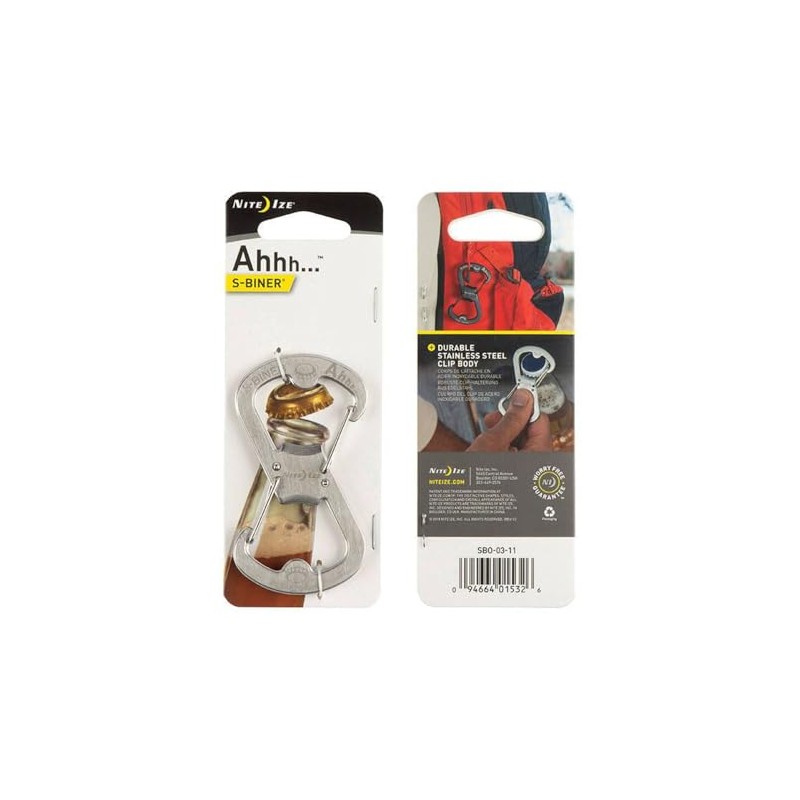 Nite Ize S-Biner Ahhh Bottle Opener - Stainless SBO-03-11