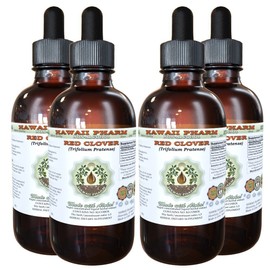 Red Clover Alcohol-Free Liquid Extract, Red Clover (Trifolium Pratense) Flower Glycerite Natural Herbal Supplement, Hawaii Pharm, USA 4x4 fl.oz