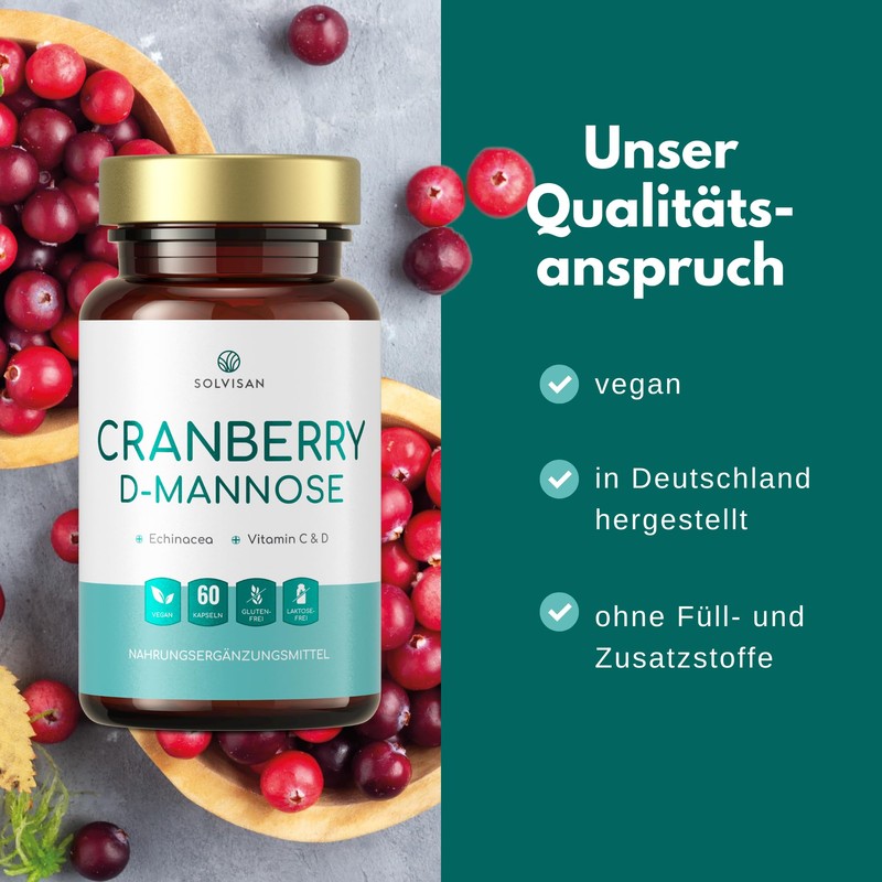 Solvisan Cranberry D-mannose for bladder and urinary tract - supplemented