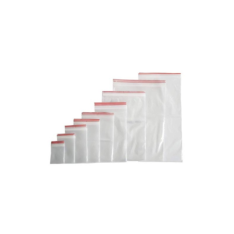 100 x Zip Press Seal Poly Bags, Resealable (40 Sizes
