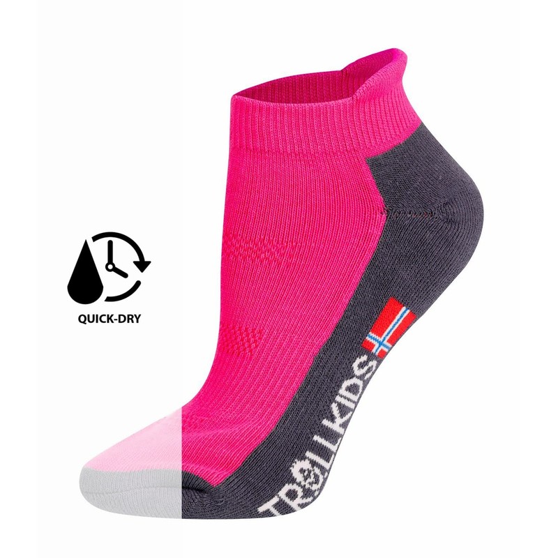 Trollkids Children's Low Hiking Socks Trekking Socks, magenta
