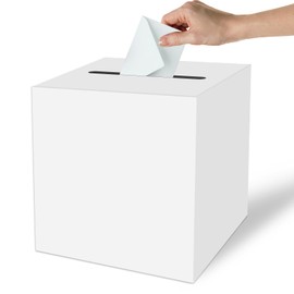 OLIVBIN White Card Box Wedding Card Box for Graduation Bridal or Baby Showers, Birthday, Retirement, Anniversary Decoration Raffle Ticket, Money Box