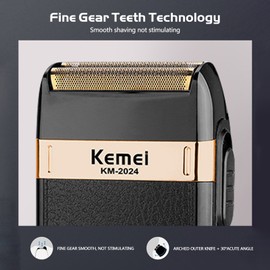 KEMEI Electric Shaver Reciprocating Double Cutter Heads Quick Shaving Intelligent Perception Dry Wet Double Shaving