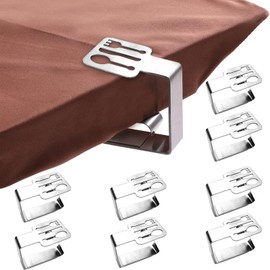 Lithyc Pack of 8 Table Clips - Tablecloth Clips Outdoor - Tablecloth Clips, Thickened Strong Stainless Steel, Tablecloth Clip Holder, Ideal for Outdoor and Indoor, Kitchen, Picnic (Pack of 8)