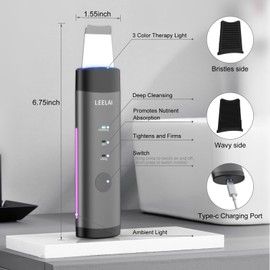 LEELAI Skin Scrubber Face Spatula Skin Spatula Pore Cleaner Blackhead Remover Tools for Facial Deep Cleansing,Durable Metal Body,3 Modes