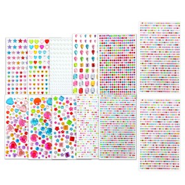 4728pcs Gem Stickers, 3D Rhinestone Stickers, Cheer Pins, Volleyball Clips Close Pins Decorations, Gems for Crafting,for Makeup and Children's DIY, Colorful and Shapes