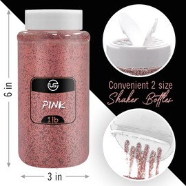 Glitter - 1 LB/16OZ Pink Fine Glitter Shaker, Glitter for Resin, Glitter for Crafts, Extra Fine Glitter for Scrapbooking and Art and Craft Supplies, Ultimate Glitter for Tumblers - Bulk Glitter