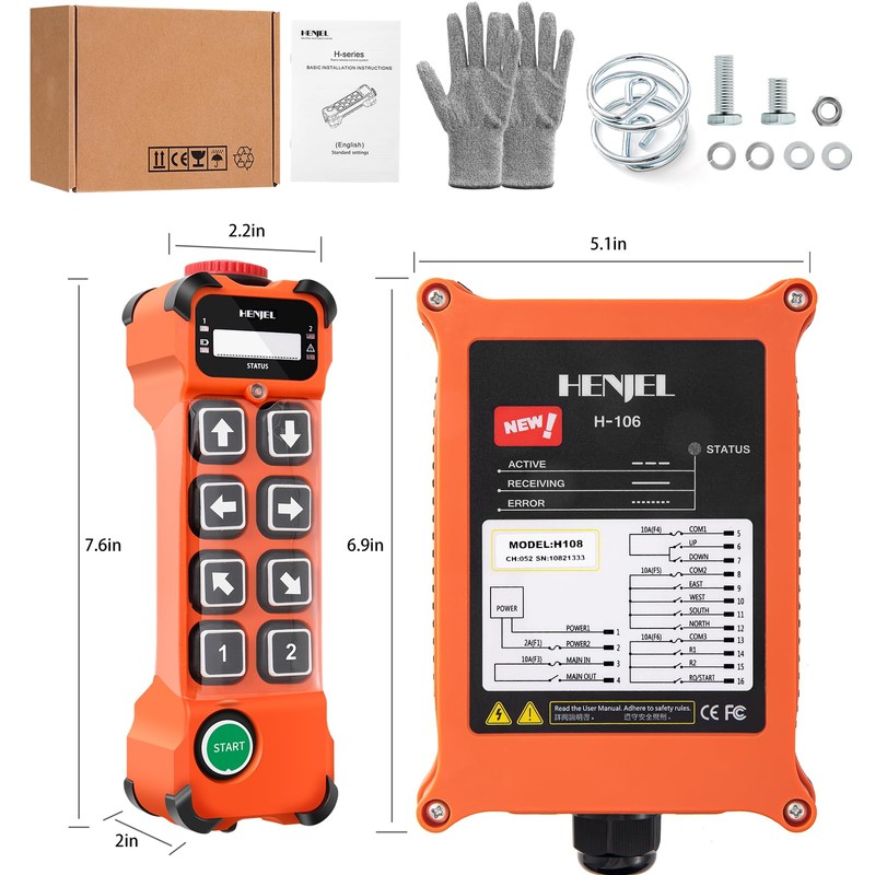 Wireless Crane Remote Control Industrial for Overhead Bridge Travelling Hoist