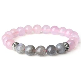 AmorWing Rose Quartz Labradorite Stone Bracelet for Women S