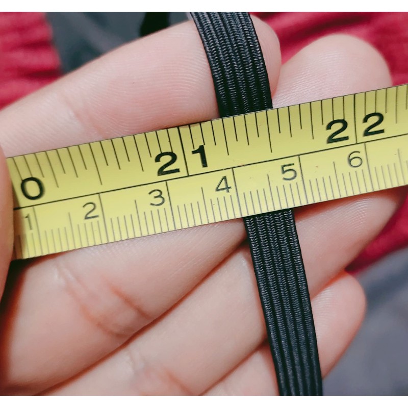 Noshad® 8mm - 1/3" Black Flat Elastic Band for Sewing