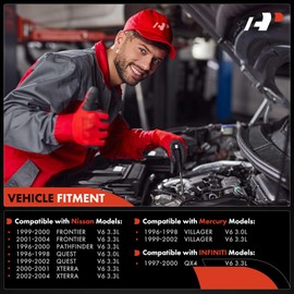 A-Premium Set of 6 Fuel Injectors Compatible with Nissan Frontier 1999-2004, Pathfinder 1996-2000, Xterra 2000-2004, Quest 1996-2002 & Infiniti QX4 1997-2000, 3.0L 3.3L