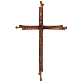 Dicksons MWC-413 Alternating Length Rustic Brown 10.5 x 6.75 Metal Decorative Wall Home Décor Cross