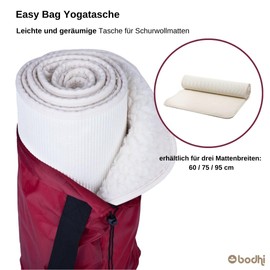 Bodhi Yoga Bag Easy Bag | Bag for Virgin Wool Mats & Yoga Mats | Yoga Mat Bag in XL Format | Sports Bag for Yoga with Design Print | Aubergine, 60 cm