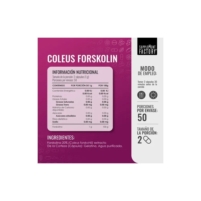 Forskolina Supplement Factory 60 Cápsulas Regular Metabolismo