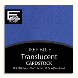 DEEP Blue Translucent Vellum Paper - 8.5 x 11-10 Pack | 37 lb Cover (100 GSM) | Cloudless Fiber Formation | Elemental Chlorine & Lignin Free | Encore Paper