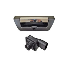 PT Auto Warehouse FO-3515MA-BUCK - Tailgate Handle with Park Assist Back Up Camera - Manual Type, Textured Back Housing with Chrome Lever, without LED light hole