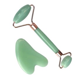 2pcs Scraping Facial Tool Valentine's Day Gift, Includes Roller and Scraping Set Massage Tool Jawline Sculptor Facial Contour Sculpting Tool for Your Skin Care Routine (Light Green Set)