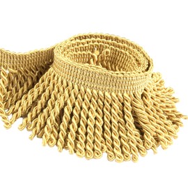 11 Yards Bullion Fringe Trim,Tassel for Craft,Fabric Trim Lace Trim Upholstery Trim Ribbon Decorative Trim for Sewing Curtain Couch Pillow Cushion Shawl Dress Costume Embellishment (Gold)