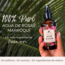 Agua de Rosas - Tónico Facial para Todo Tipo de Piel - Refresca, Hidrata y Calma la Piel - Cuidado Facial Diario - Spray para Cara, Cabello y Aromaterapia Natural - 120 ml
