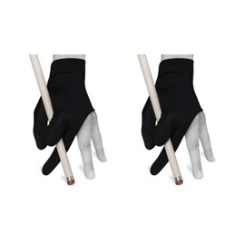Quality gloves Billiard Fits either hand - One size fits all - Choose your color (Black 2 pack)