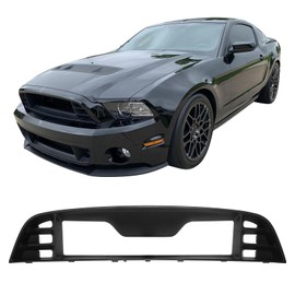 IKON MOTORSPORTS, Grille Compatible With 2010-2014 Ford Mustang GT500, Factory Style Front Bumper Upper Grill Kit Unpainted Black PP Polypropylene Center Cover Trim