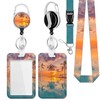 Beach Palm Tree Lanyards for Id Badges,ID Badge Holder and