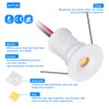 HHTUN 902 120°LED mini Spotlight,DC12V 1W,80Ra,75lm,Small Size,Embedded Installation,Suitable for Cabinet