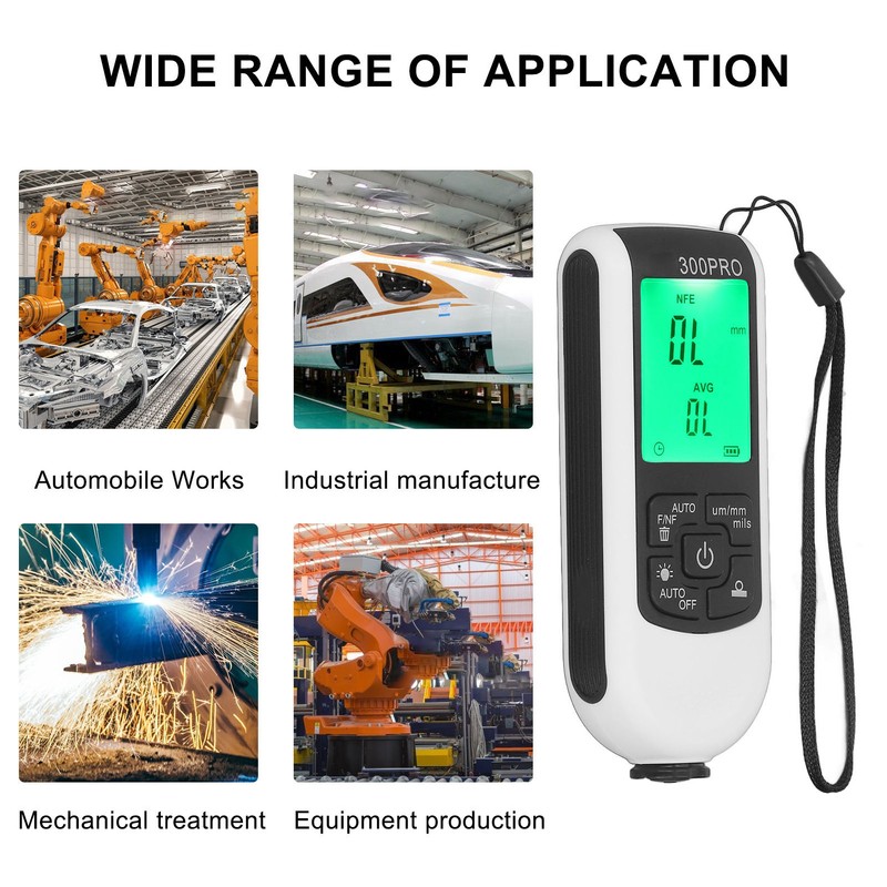 Paint Thickness Gauge Coating Depth Meter Tester Digital Display 0‑2000um
