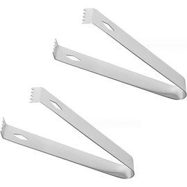 2 Pcs Silver Small Tongs Stainless Steel 6 Inch Tongs Restaurant Grade Serving Tongs for Cooking Food Salad Bartending Cooking Utensils