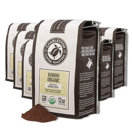Charleston Coffee Roasters | Specialty Organic Ground Bag | Hand Picked, Premium Slow Roast (Kiawah, Dark Roast) 12oz, 6 pack