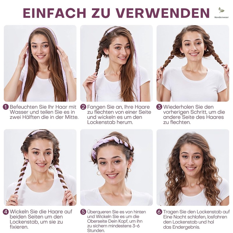 Wonderwear® Lockenwickler aus Deutschland - Ohne Hitze - Über Nacht