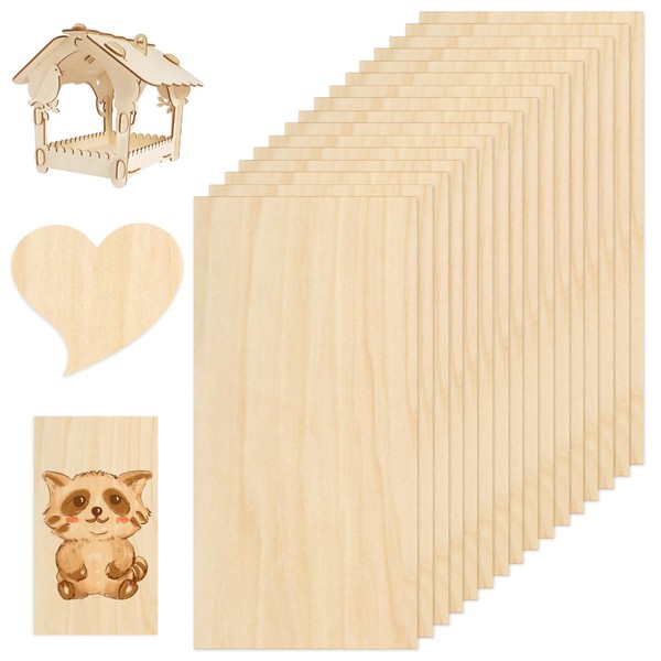 16 Pcs Basswood Sheets, 200 x 100 x 1.5mm Unfinished