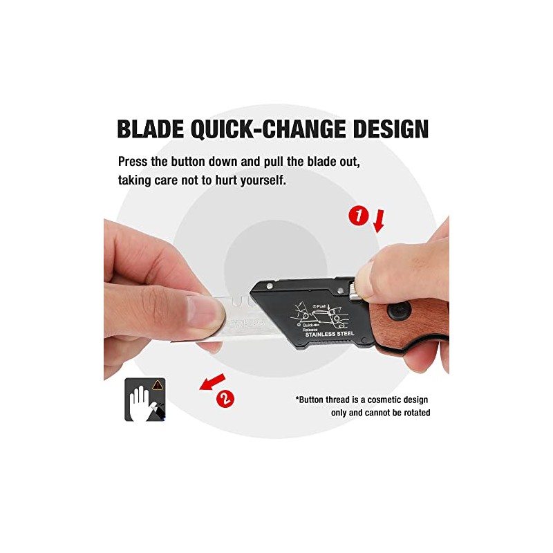 WORKPRO Folding Utility Knife with Stainless Steel Head, Quick-change Blade