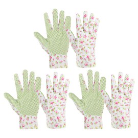 PATIKIL Floral Gardening Gloves for Women, 3 Pair Non-Slip Grip Garden Glove Women Working Yard Gloves for Yard Cleaning, Gardening, Weeding, Planting, Pink