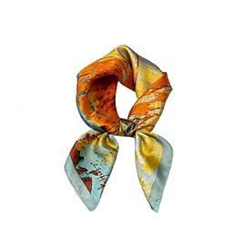Tim & Tina Square Silk Feeling Like Hair Scarf Head Sleeping Wrap Satin Head Scarf for Women (W22 Colorful Orange)