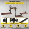 Industrial Pipe Shelving, Pipe Shelves with 4-Tier Wood Planks, Rustic