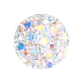 PIERCINGLINE Universal Screw Ball | Special Crystals + Epoxy | Piercing Attachments Ball Replacement | Choice of Colours and Sizes, Titanium Titanium Epoxy resin