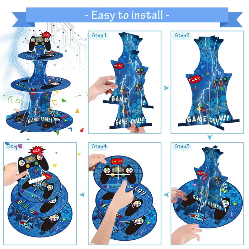Video Game Cupcake Stand 3-Tier Video Game Party Supplies Game