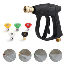 Pistola de Lavado Alta Presión con 5 Boquillas, Pistola para Hidrolavadora 3000PSI con Acoplamientos Rápidos de Manguera de Alta Presión M22 (14 mm) para Automóvil, Hogar y Jardin