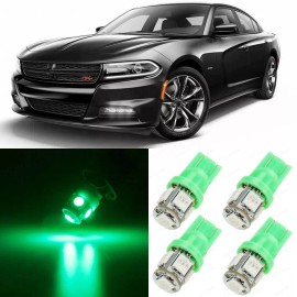 Unbranded 17 x Ultra GREEN Interior LED Lights Package For 2015 - 2019 Dodge Charger +TOOL