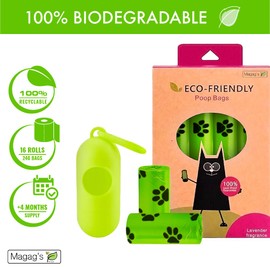 240 Count Eco-Friendy Dog Poop Bags With Free Dispenser | Biodegradable Dog Bags For Poop, Leakproof Durable Poop Bags For Dogs, Lavender Fragance Dog Poop Bag, Dog Poop Bag With Free Dispenser