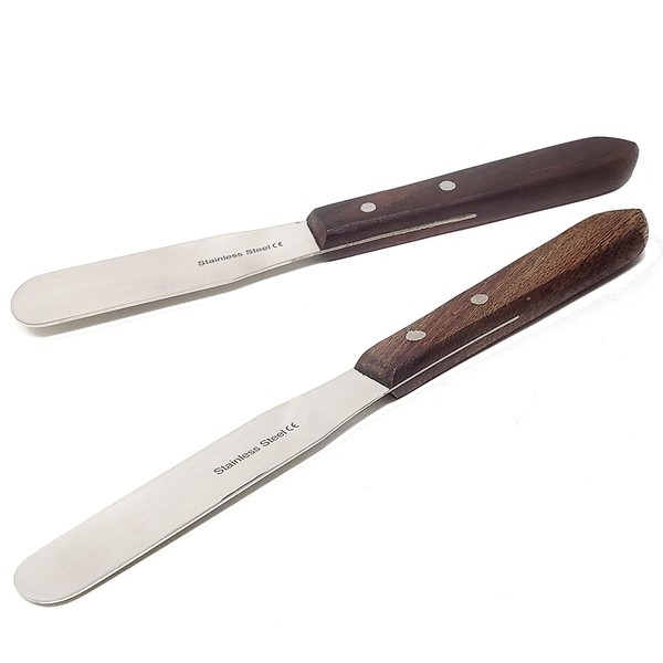A2Z- Set of 2 Lab Spatulas Flat - Stainless Steel