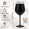Kylenzo Black Wine Glasses Set of 4, 18oz Stainless Steel