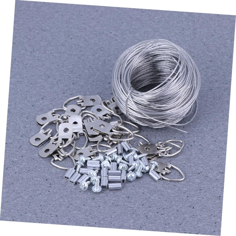 TEHAUX 20sets Cable Hanging Hook Kit with Picture Frame Hangers