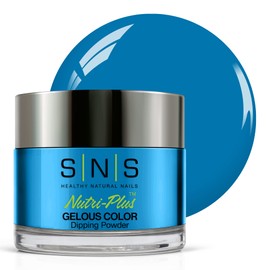 SNS Nail Dip Powder, Color Dipping Powder - Giant Blue Gumball (Blue), CS201 - Long-Lasting Nail Color Lasts 14 Days - Odor-Free & No UV Lamp Needed - 1 oz.