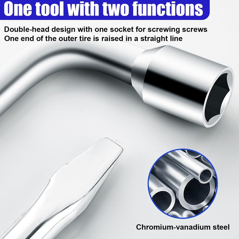 UHANBUT 17mm Car Spare Tire Lug Wrench, L Type Automotive