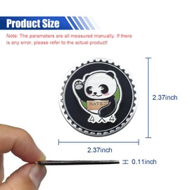 Panda Badge Rated Car Emblem, 4 x 4 Round Automotive Emblem Decal, 3D Metal Car Exterior Decoration Sticker Compatible with Cars, Trucks, SUVs, Wrangler Vehicles (Panda)