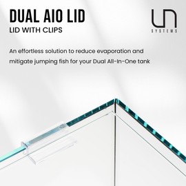 Ultum Nature Sytems Tank Lids for Rimless Tanks - Ultra Clear Rimless Aquarium Lid, Fish Tank Lid Cover for Glass Aquarium, Frameless Aquarium Lid, Cover for Tank - 40A Dual AIO (Lid + Clips)