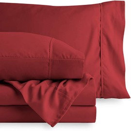 BEDDING HOMES Burgundy Pillowcase Set of 2 Standard (20 x 30) Size 600 TC Pillow Cover 4 Inch Top Hem Long Staple 100% Cotton Pillow Cover Soft