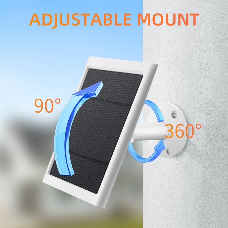 Paodekua Solar Panel for Ring Camera, 2 Pack 4W Solar